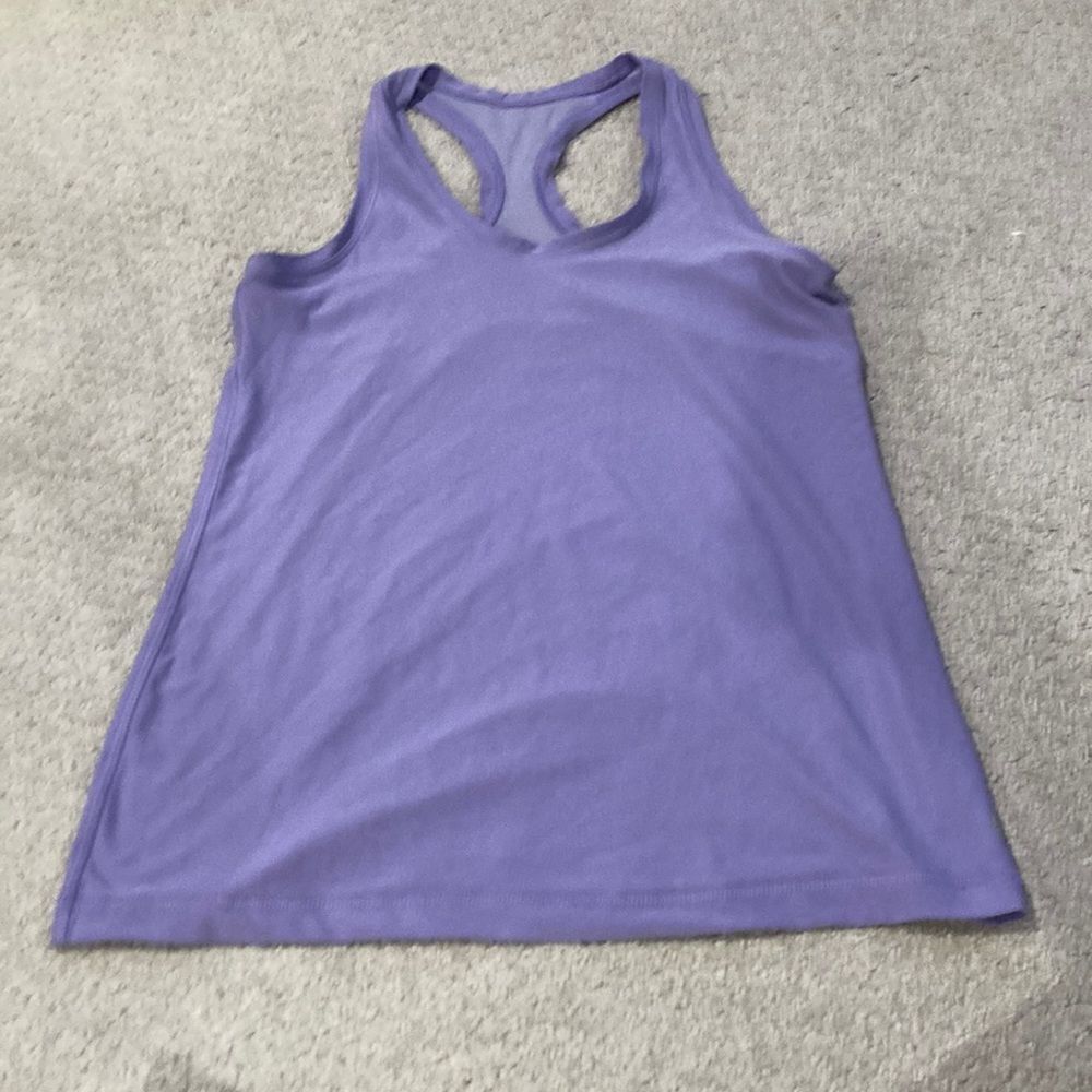 Purple workout tank mesh back